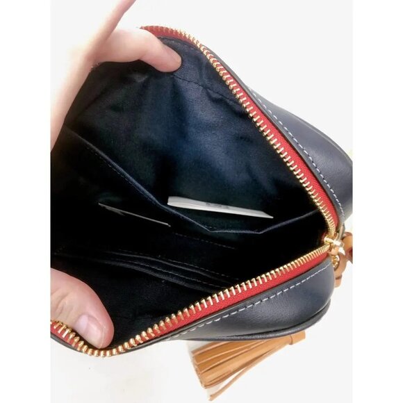 Coach C8666 Mini Camera Bag In Signature Chambray In Gold/DENIM MULTI - Picture 8 of 9